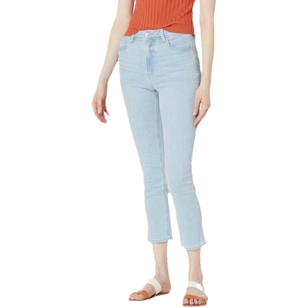 PAIGE Sarah Slim Crop High Rise Women’s Light Blue Cotton Jeans Size 23